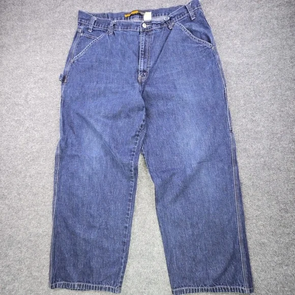 Vintage Y2K Baggy Levis Silver Tab Carpenter Fit 38 X 30 Jeans - Picture 2 of 10